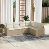 Image de Salon de jardin modulable vidaxl resine tressee beige 6 personnes 65.5 x 62 x 69 cm 6 pieces