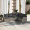Image de Salon de jardin modulable Vidaxl gris 6 personnes 6 pieces 65.5 x 62 x 69.0 cm resine tressee