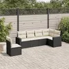 Image de vidaXL Salon de jardin 6 pcs avec coussins noir résine tressée 3219016