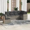 Image de Salon de jardin modulable Vidaxl 6 pieces resine tressee 6 personnes 65.5 x 62 x 69.0 cm gris