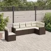 Image de Salon de jardin modulable vidaxl resine tressee 6 personnes marron 65.5 x 62 x 69.0 6 pieces