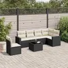 Image de Resine tressee Vidaxl 6 personnes 7 pieces noir 65.5 x 62 x 37 salon de jardin modulable