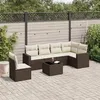 Image de Salon de jardin modulable vidaxl 7 pieces 6 personnes rotin 65.5 x 62 x 37 cm marron