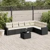 Image de vidaXL Salon de jardin 8 pcs avec coussins noir résine tressée 3219046