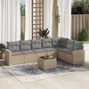 Image de Salon de jardin modulable Vidaxl resine tressee beige 8 pieces 65.5 x 62 x 37 7 personnes