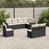 Image de vidaXL Salon de jardin 8 pcs avec coussins noir résine tressée 3219056