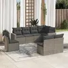 Image de Salon de jardin modulable Vidaxl 8 personnes gris resine tressee 65.5 x 62 x 69 cm 8 pieces