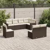Image de vidaXL Salon de Jardin avec Coussins 8 pcs, Canapés de Terrasse, Ensemble de Meubles de Patio, Mobilier d'Extérieur, Marron 3219063