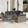Image de 8 personnes Vidaxl gris 9 pieces salon de jardin modulable resine tressee
