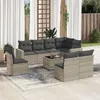 Image de vidaXL Salon de Jardin avec Coussins 9 pcs, Canapés de Terrasse, Ensemble de Meubles de Patio, Mobilier d'Extérieur, Gris 3219072