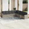 Image de vidaXL Salon de Jardin avec Coussins 9 pcs, Canapés de Terrasse, Ensemble de Meubles de Patio, Mobilier d'Extérieur, Gris 3219082