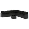 Image de vidaXL Salon de jardin 10 pcs avec coussins noir résine tressée 3219085