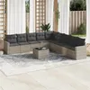 Image de vidaXL Salon de Jardin avec Coussins 10 pcs, Canapés de Terrasse, Ensemble de Meubles de Patio, Mobilier d'Extérieur, Gris 3219092