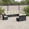 Image de vidaXL Salon de jardin 10 pcs avec coussins noir résine tressée 3219096