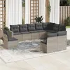 Image de vidaXL Salon de Jardin avec Coussins 10 pcs, Canapés de Terrasse, Ensemble de Meubles de Patio, Mobilier d'Extérieur, Gris 3219102