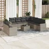 Image de vidaXL Salon de Jardin avec Coussins 10 pcs, Canapés avec Pieds Réglables, Ensemble de Meubles d'Extérieur Patio Terrasse, 3219152