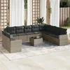 Image de Salon de jardin modulable vidaxl resine tressee gris 11 pieces 65.5 x 62 x 37 cm 10 personnes