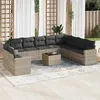 Image de vidaXL Salon de Jardin avec Coussins 11 pcs, Canapés avec Pieds Réglables, Ensemble de Meubles d'Extérieur Patio Terrasse, 3219172