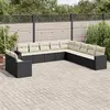 Image de vidaXL Salon de jardin 11 pcs avec coussins noir résine tressée 3219176