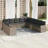 Image de Salon de jardin modulable - Lot de 11 pieces - Resine tressee - 11 personnes - Gris - 65.5 x 62 x 69 cm