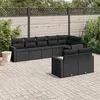 Image de vidaXL Salon de jardin 8 pcs avec coussins noir résine tressée 3219205