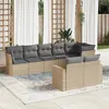 Image de vidaXL Salon de jardin avec coussins 8 pcs beige résine tressée 3219209