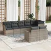 Image de Vidaxl Salon de jardin modulable - 8 pièces - Résine tressée - 8 personnes - Gris