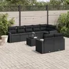Image de vidaXL Salon de jardin 9 pcs avec coussins noir résine tressée 3219215