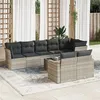 Image de vidaXL Salon de Jardin avec Coussins 9 pcs, Canapés avec Pieds Réglables, Ensemble de Meubles d'Extérieur Patio Terrasse, 3219222