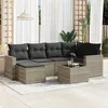 Image de Salon de jardin modulable Vidaxl resine tressee gris 7 pieces 65.5 x 62 x 69.0