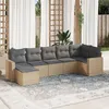 Image de vidaXL Salon de jardin avec coussins 7 pcs beige résine tressée 3219269