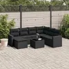 Image de vidaXL Salon de jardin 8 pcs avec coussins noir résine tressée 3219295