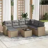 Image de Salon de jardin modulable vidaxl beige rotin 8 pieces 65.5 x 62 x 37 cm 7 personnes
