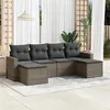 Image de Salon de jardin modulable Vidaxl 6 pieces gris resine tressee 65.5 x 62 x 69 cm 6 personnes