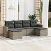 Image de Salon de jardin modulable GENERIQUE - Lot de 6 pièces - Résine tressée gris