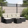 Image de vidaXL Salon de jardin 7 pcs avec coussins noir résine tressée 3219316
