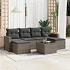 Image de Vidaxl Salon de jardin modulable - Lot de 7 pièces - Résine tressée gris 6 personnes