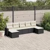 Image de vidaXL Salon de jardin 7 pcs avec coussins noir résine tressée 3219326