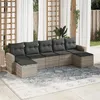 Image de vidaXL Salon de Jardin avec Coussins 7 pcs, Canapés avec Pieds Réglables, Ensemble de Meubles d'Extérieur Patio Terrasse, 3219332