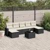 Image de vidaXL Salon de jardin 8 pcs avec coussins noir résine tressée 3219336