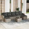 Image de Gris Vidaxl salon de jardin modulable 8 pieces resine tressee