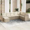 Image de Salon de jardin modulable Vidaxl rotin beige 8 pieces 8 personnes