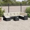 Image de vidaXL Salon de jardin 9 pcs avec coussins noir résine tressée 3219356