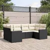Image de vidaXL Salon de jardin 6 pcs avec coussins noir résine tressée 3219366