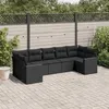 Image de vidaXL Salon de jardin 7 pcs avec coussins noir résine tressée 3219375