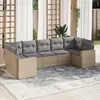 Image de vidaXL Salon de jardin avec coussins 7 pcs beige résine tressée 3219379