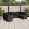Image de Salon de jardin modulable Vidaxl resine tressee noir 9 pieces 65.5 x 62 x 69.0 9 personnes