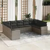 Image de Salon de jardin modulable vidaxl resine tressee gris 9 pieces 65.5 x 62 x 69 cm 9 personnes