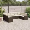 Image de vidaXL Salon de Jardin avec Coussins 9 pcs, Canapés de Terrasse, Ensemble de Meubles de Patio, Mobilier d'Extérieur, Marron 3219393