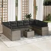 Image de 10 personnes Vidaxl gris resine tressee salon de jardin modulable 10 pieces